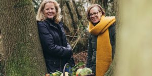 Two women in the forest